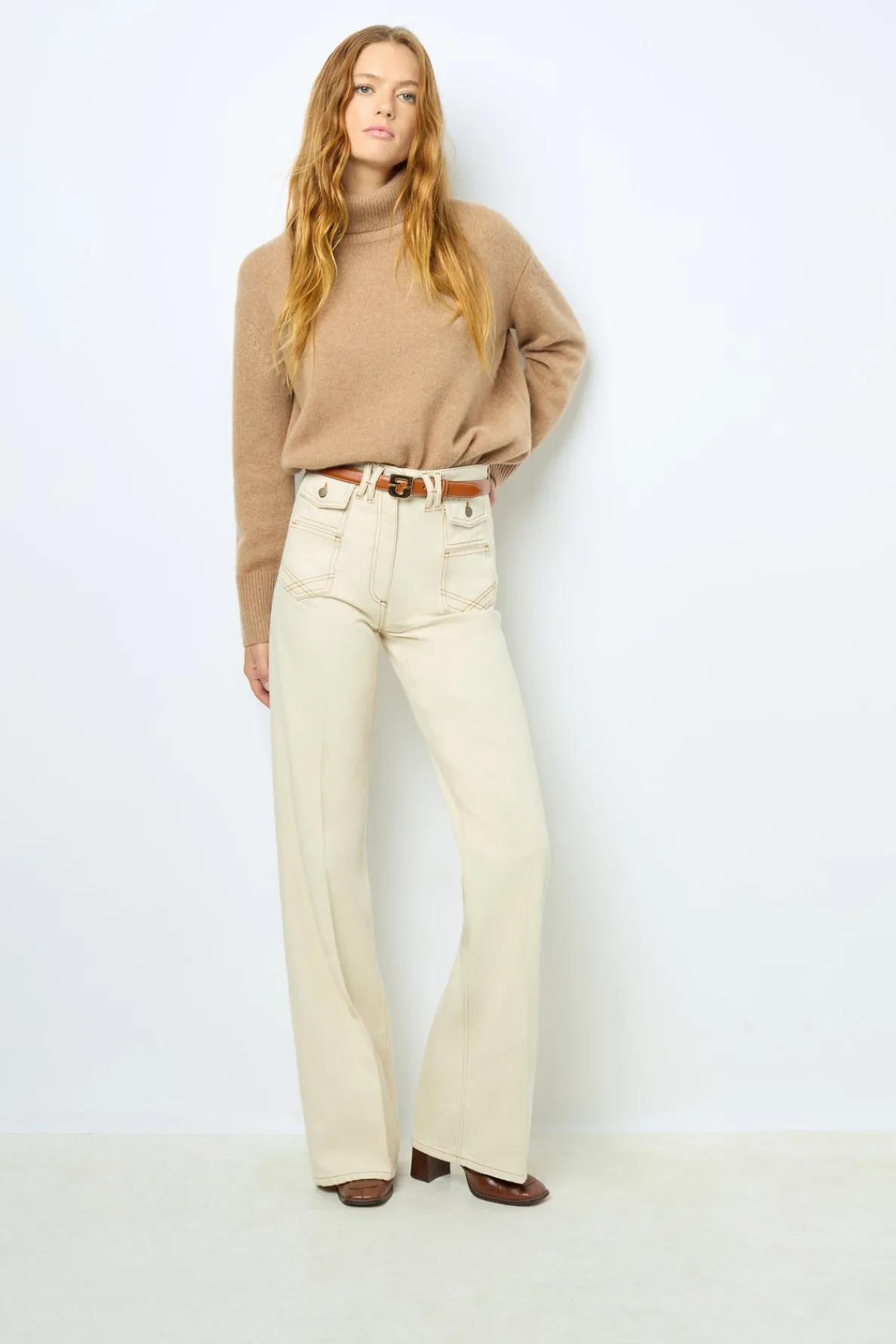 anna__highwaisted_wideleg_0.webp Cheap ANNA - High-waisted wide-leg pants in jean Trousers