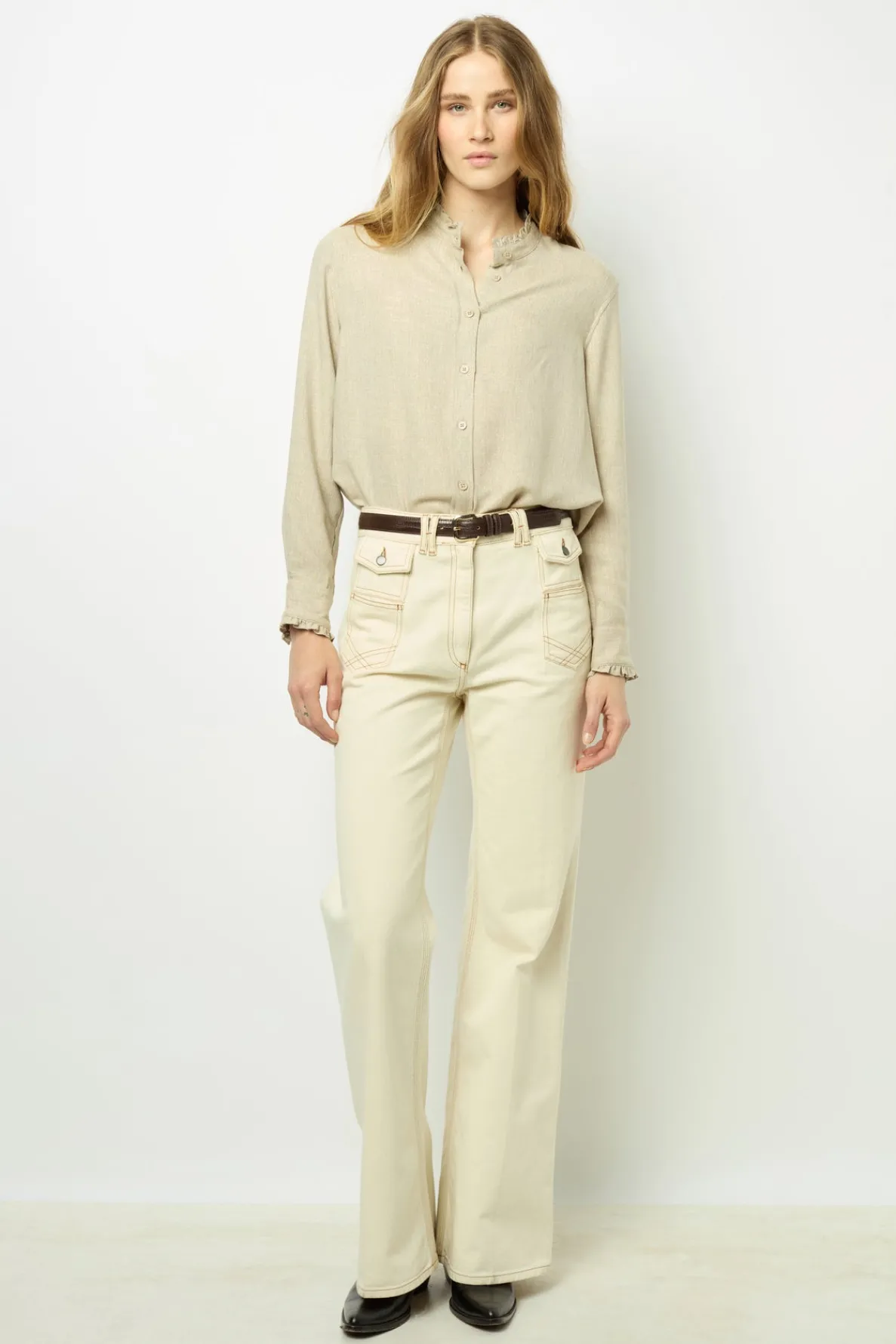 anna__highwaisted_wideleg_1-1.webp Discount ANNA - High-waisted wide-leg pants in jean Shirts & Blouses