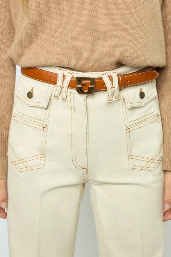 Cheap ANNA - High-waisted wide-leg pants in jean Trousers