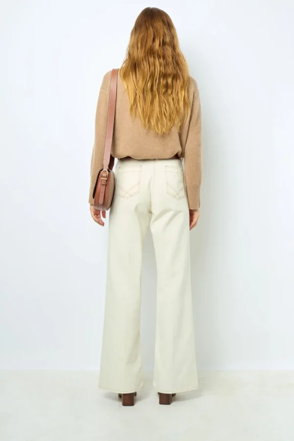 Flash Sale ANNA - High-waisted wide-leg pants in jean Knitwear