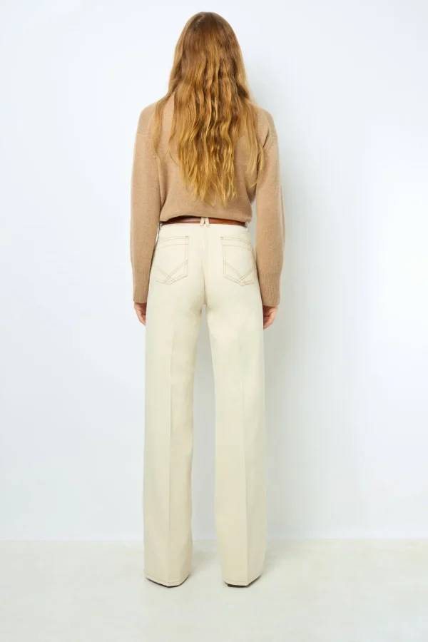 Cheap ANNA - High-waisted wide-leg pants in jean Trousers