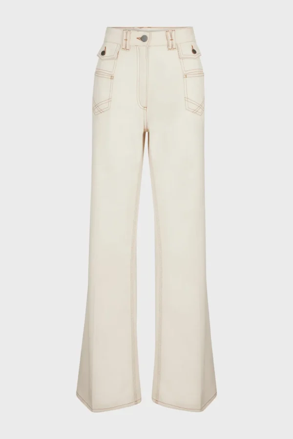 Cheap ANNA - High-waisted wide-leg pants in jean Trousers