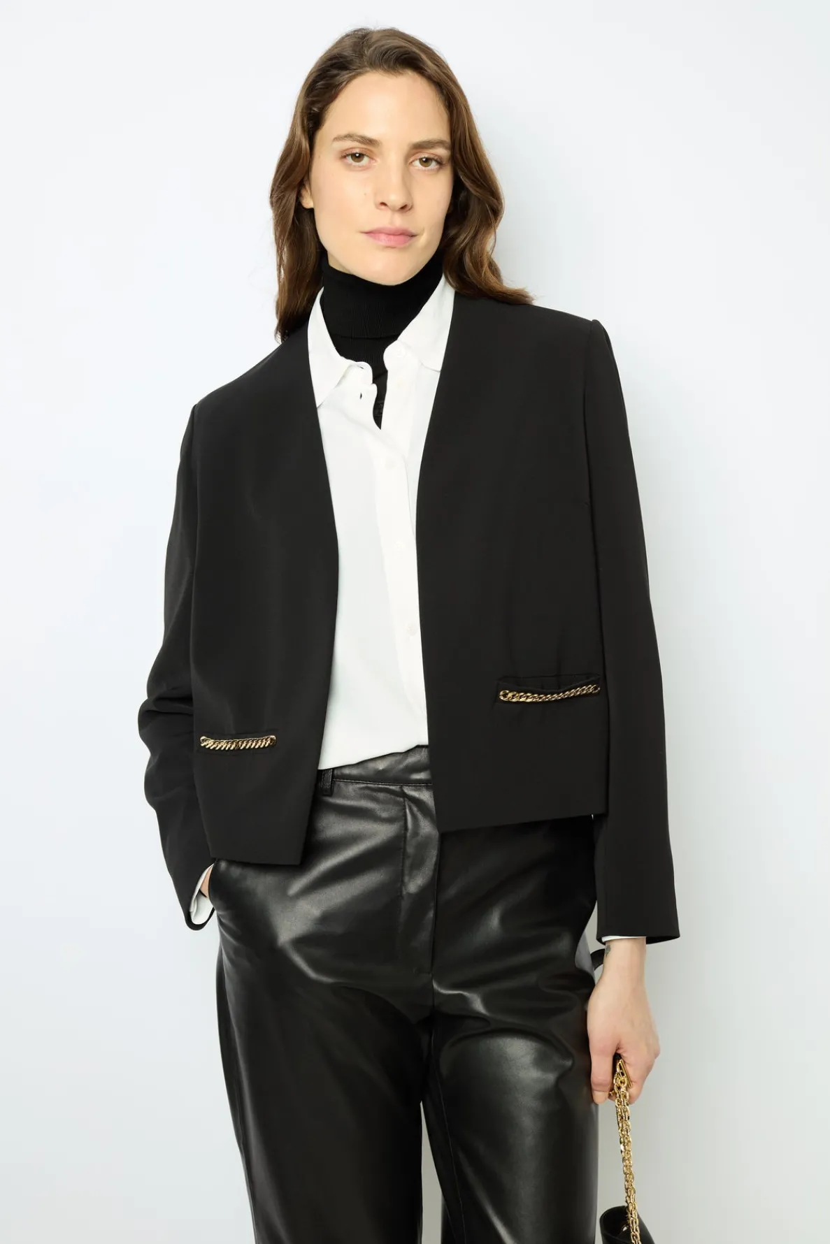 black_jacket_with_gold_ch_1.webp Best Sale Black jacket with gold chains - MIRIELLE Jackets