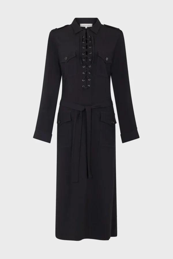 Shop Black maxi dress with lace - SIRENA Dresses
