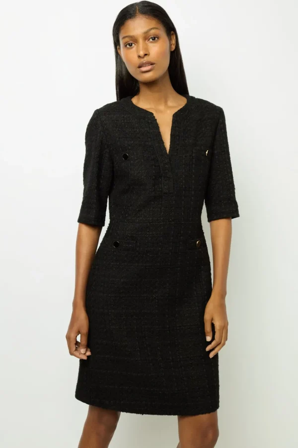 Fashion Black tweed mini dress - SALOME Dresses