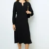 Cheap Black waisted midi dress - SOLANGE Dresses