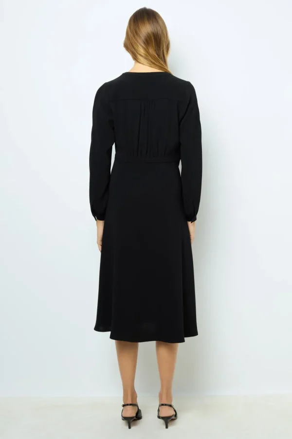 Cheap Black waisted midi dress - SOLANGE Dresses