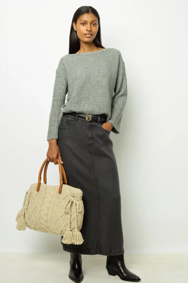 Clearance Boat neck sweater with buttons - JOLINE Knitwear