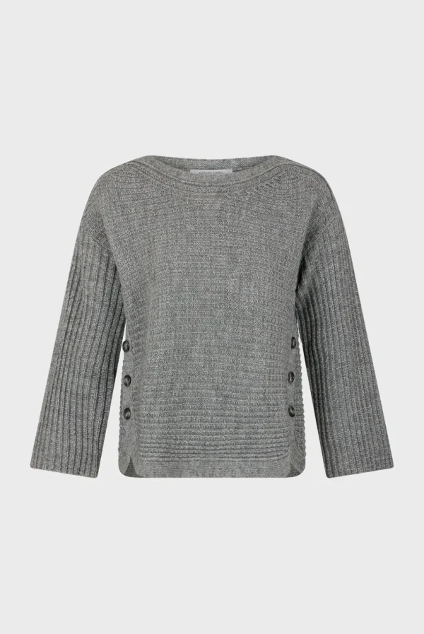 Clearance Boat neck sweater with buttons - JOLINE Knitwear