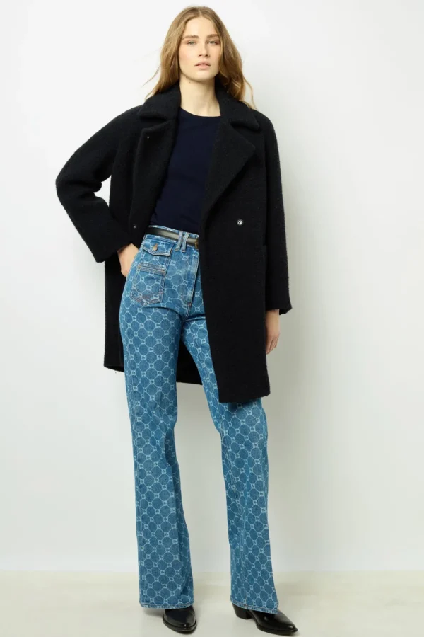 Cheap Bouclette mid-length coat - LYSANDRA Coats