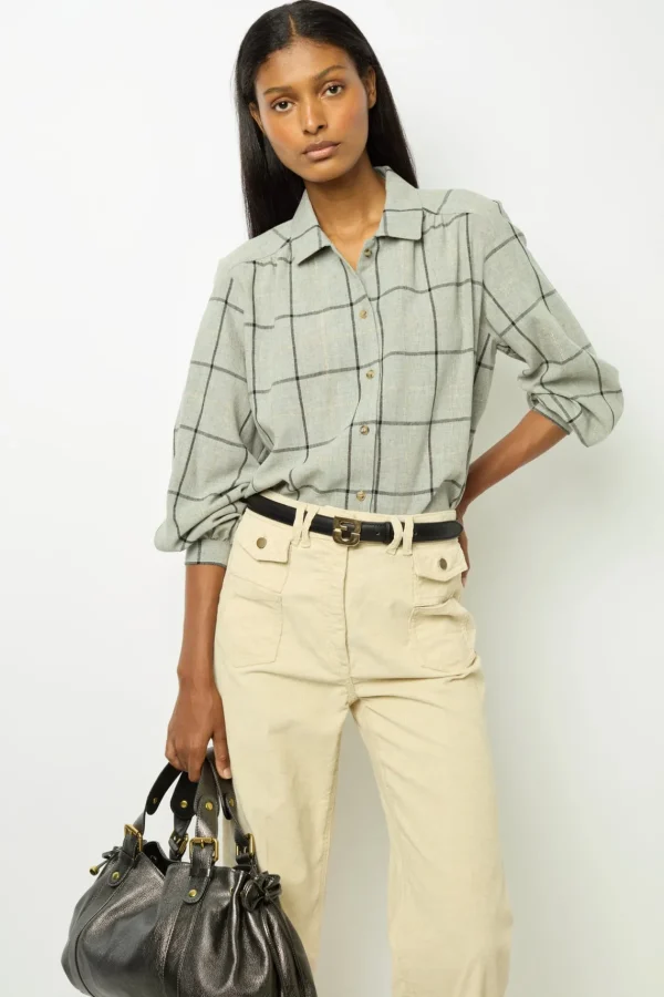 Hot Check shirt with lurex - BELLE Shirts & Blouses