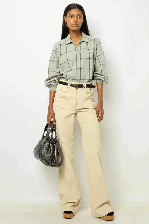 Hot Check shirt with lurex - BELLE Shirts & Blouses