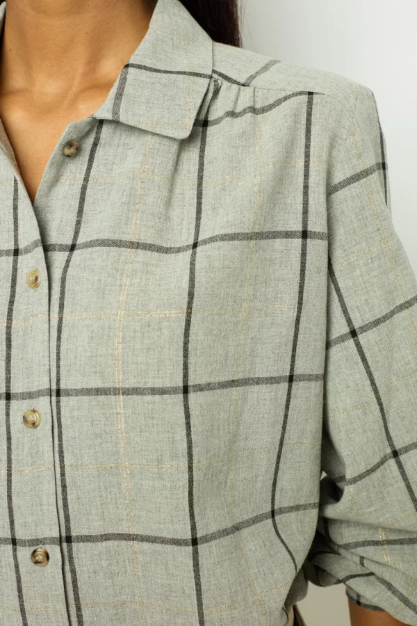 Hot Check shirt with lurex - BELLE Shirts & Blouses