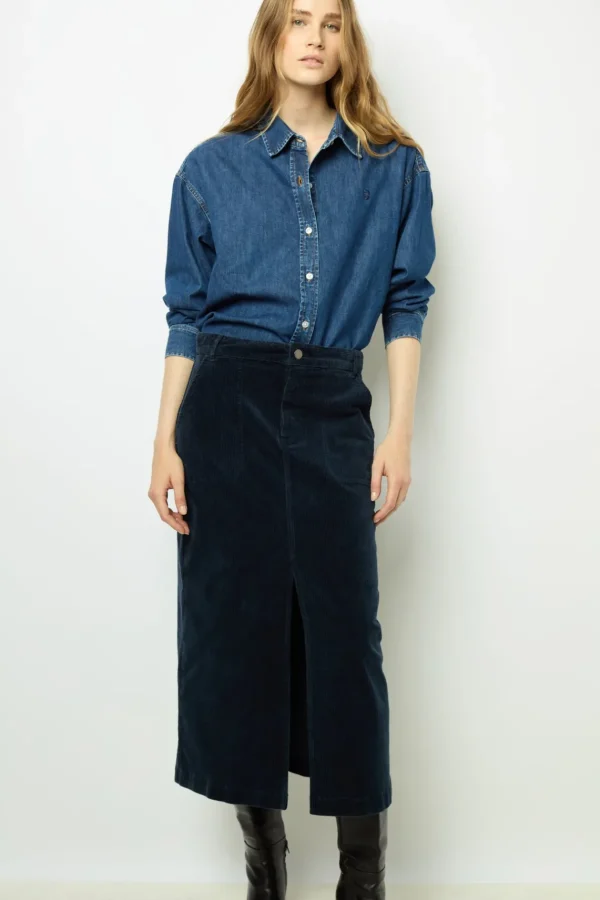 Cheap Corduroy midi skirt - CASSIDIE Skirts