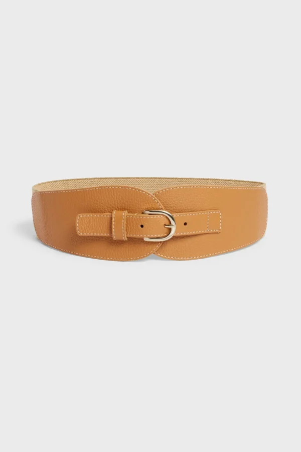 Fashion Corset belt in grainy leather - OLYMPE Belts