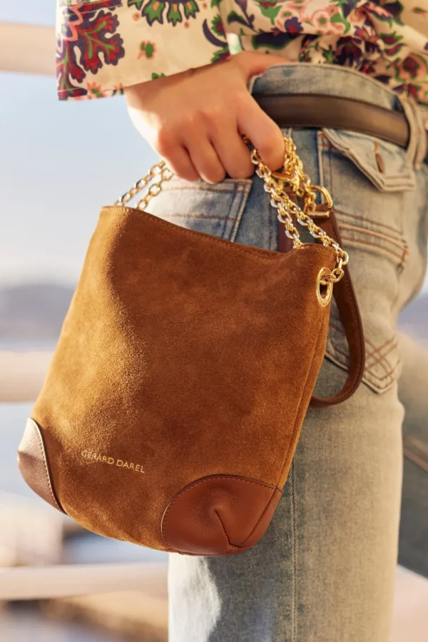 Best Crossbody bag in suede leather - LE MINI CHARLOTTE Shoulder Bags | Bucket Bags