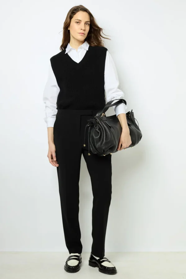 Discount Elasticated black slim pants - NEA Trousers