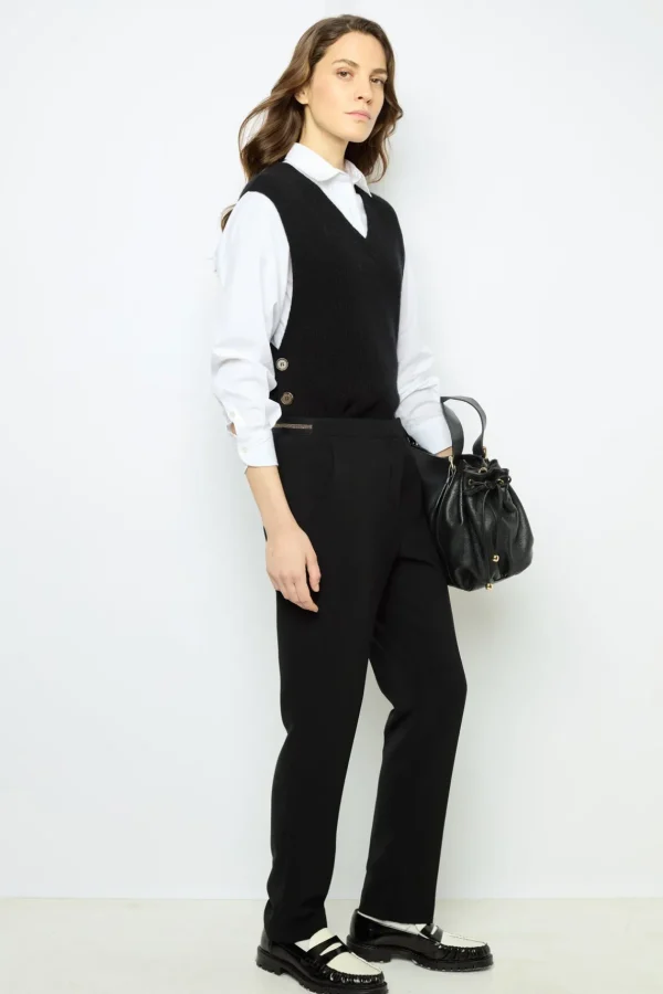 Discount Elasticated black slim pants - NEA Trousers