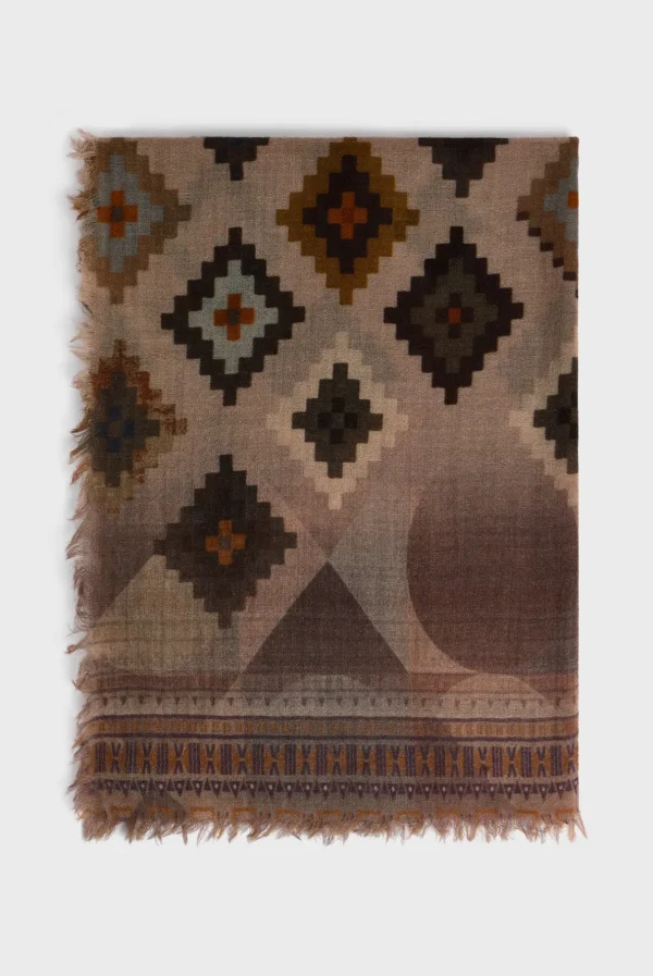 Discount Ethnic print wool scarf - DINA Scarves
