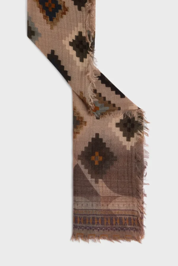 Discount Ethnic print wool scarf - DINA Scarves