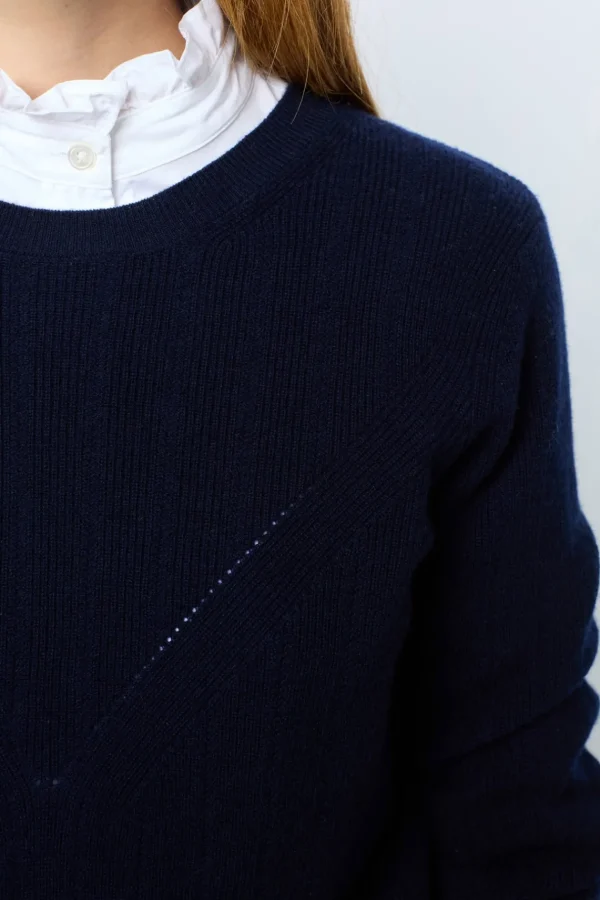 Hot Fine wool round neck sweater - JANINE Knitwear