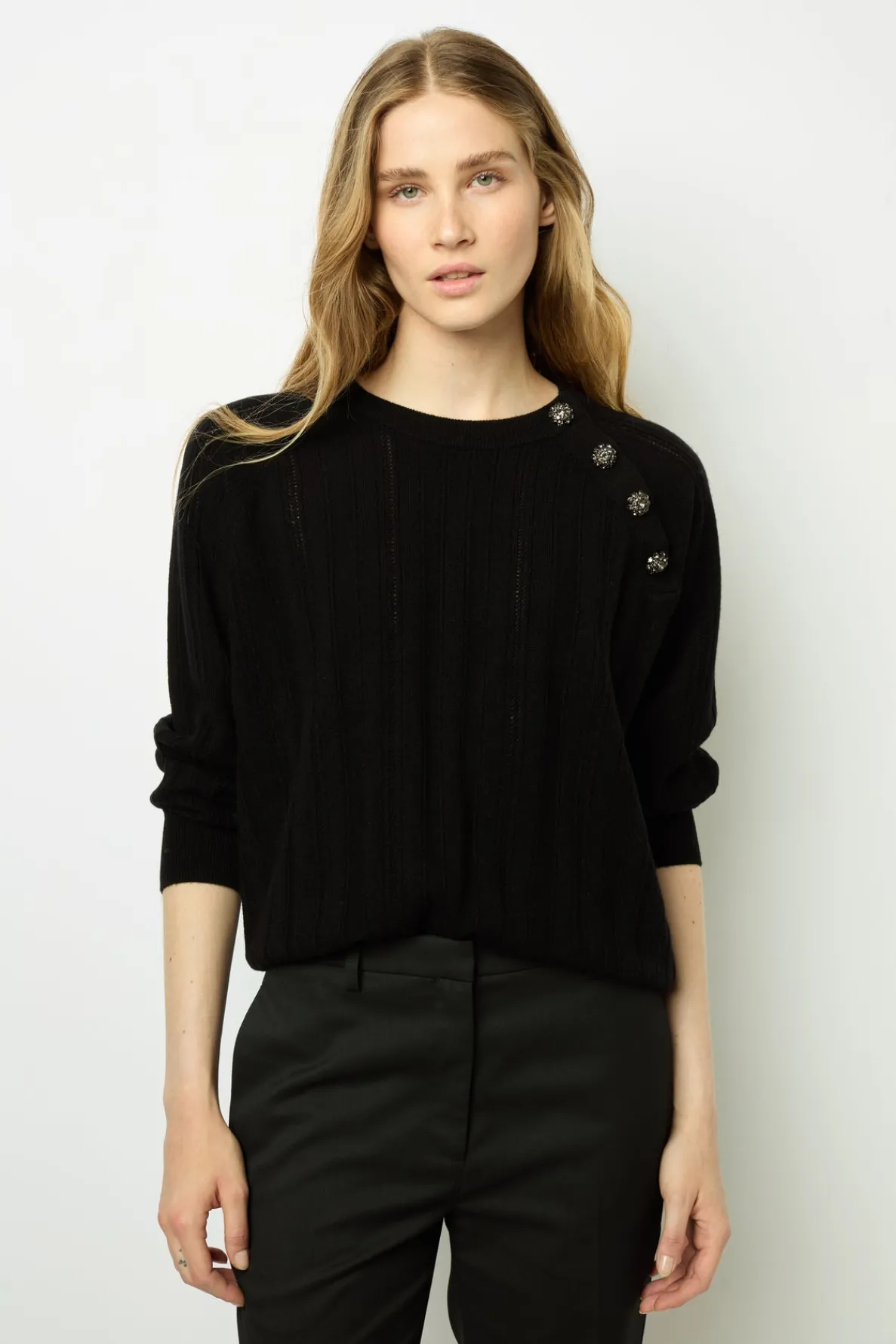 fine_wool_sweater_with_rh_0.webp Best Sale Fine wool sweater with rhinestone - JOSETTE Knitwear