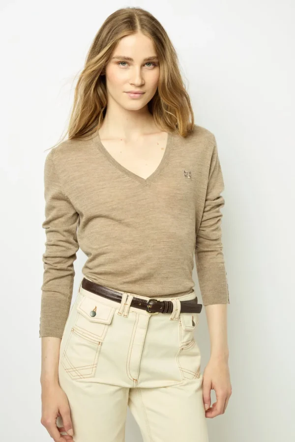 Cheap Fine wool V-neck sweater - JULIETTE Knitwear