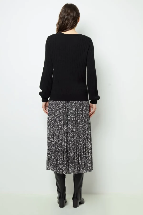 Best Fine-ribbed black sweater - JEANNE Knitwear
