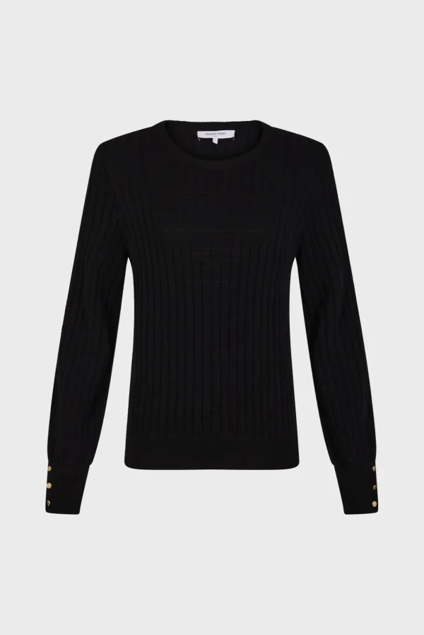 Best Fine-ribbed black sweater - JEANNE Knitwear