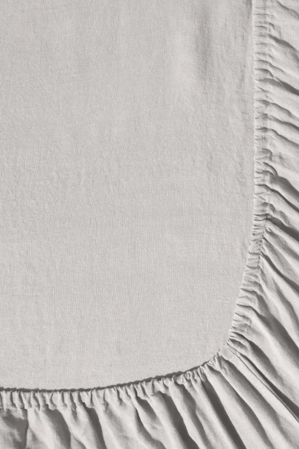 Flash Sale Fitted washed linen sheet - pearl grey Fitted Sheets