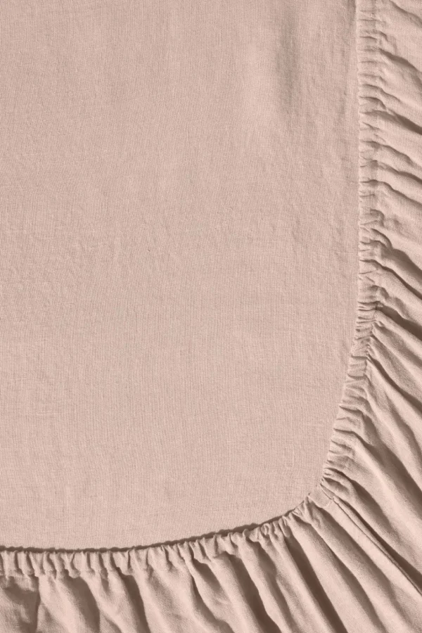 Clearance Fitted washed linen sheet - antique rose Fitted Sheets
