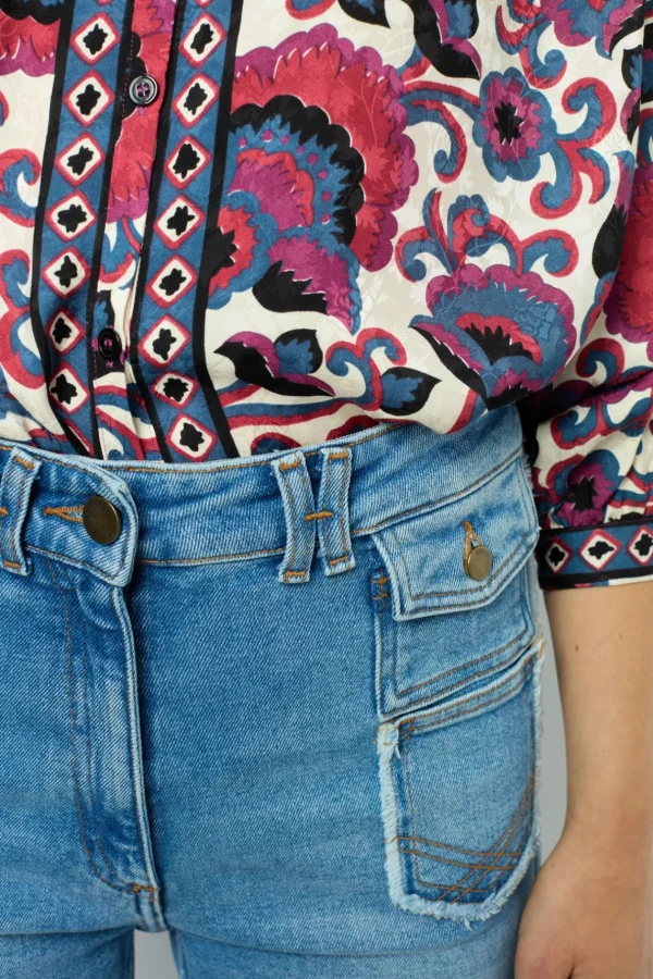 Sale Flared jeans with fringes - ANNA Shirts & Blouses