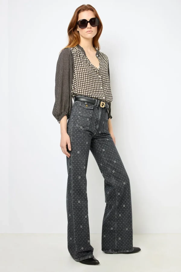 Store Flared polka dot jeans - ANNA Trousers