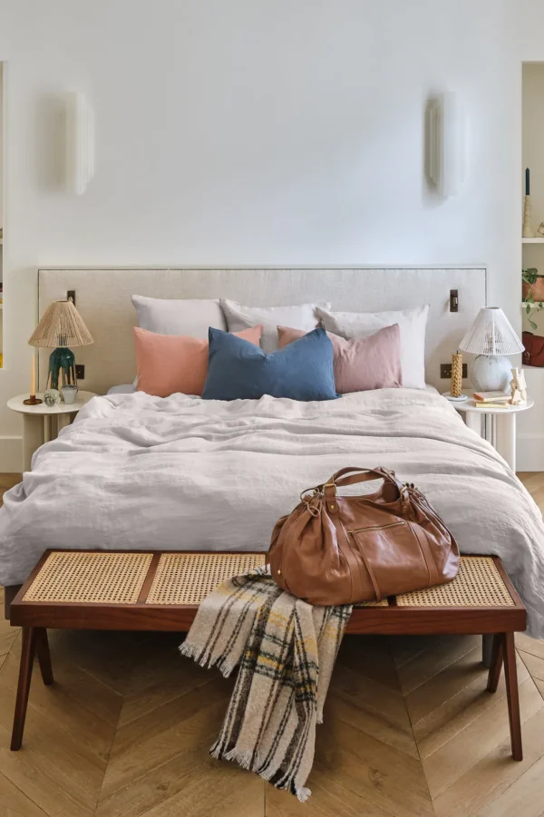Hot Flat washed linen sheet - pearl grey Flat Sheets