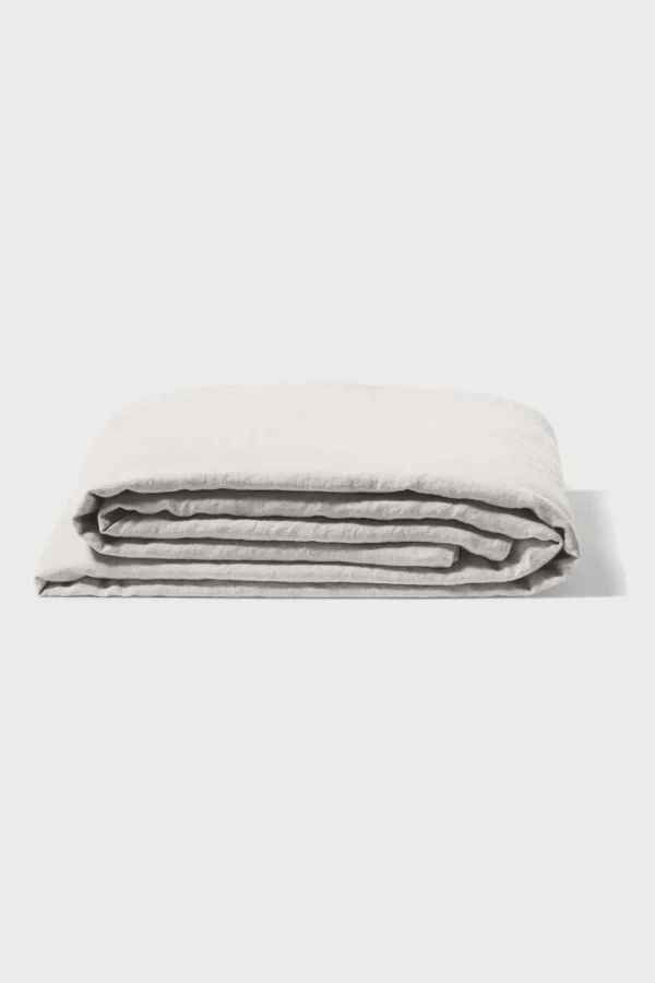 Hot Flat washed linen sheet - pearl grey Flat Sheets