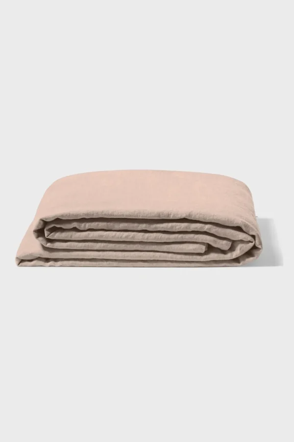 Outlet Flat washed linen sheet - antique rose Flat Sheets