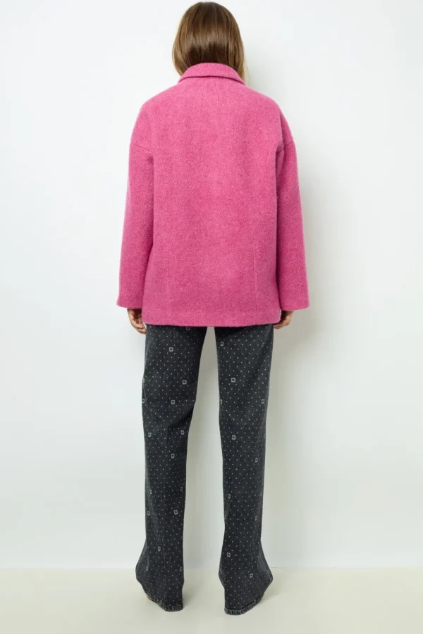 Cheap Fuchsia pink short coat - LINETTE Coats