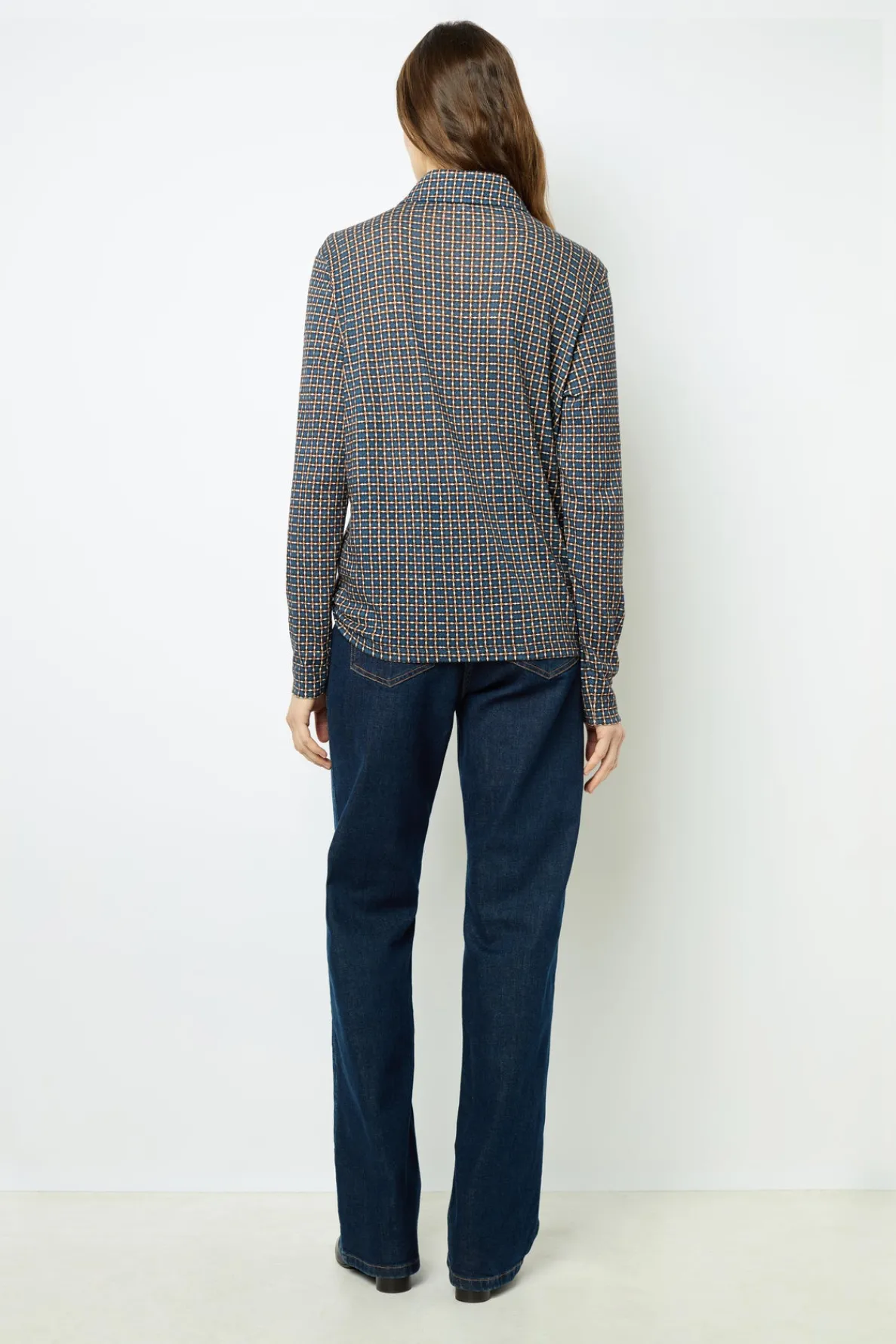 geometric_print_polo_shir_3.webp New Geometric print polo shirt - AUDE Tops & T-Shirts