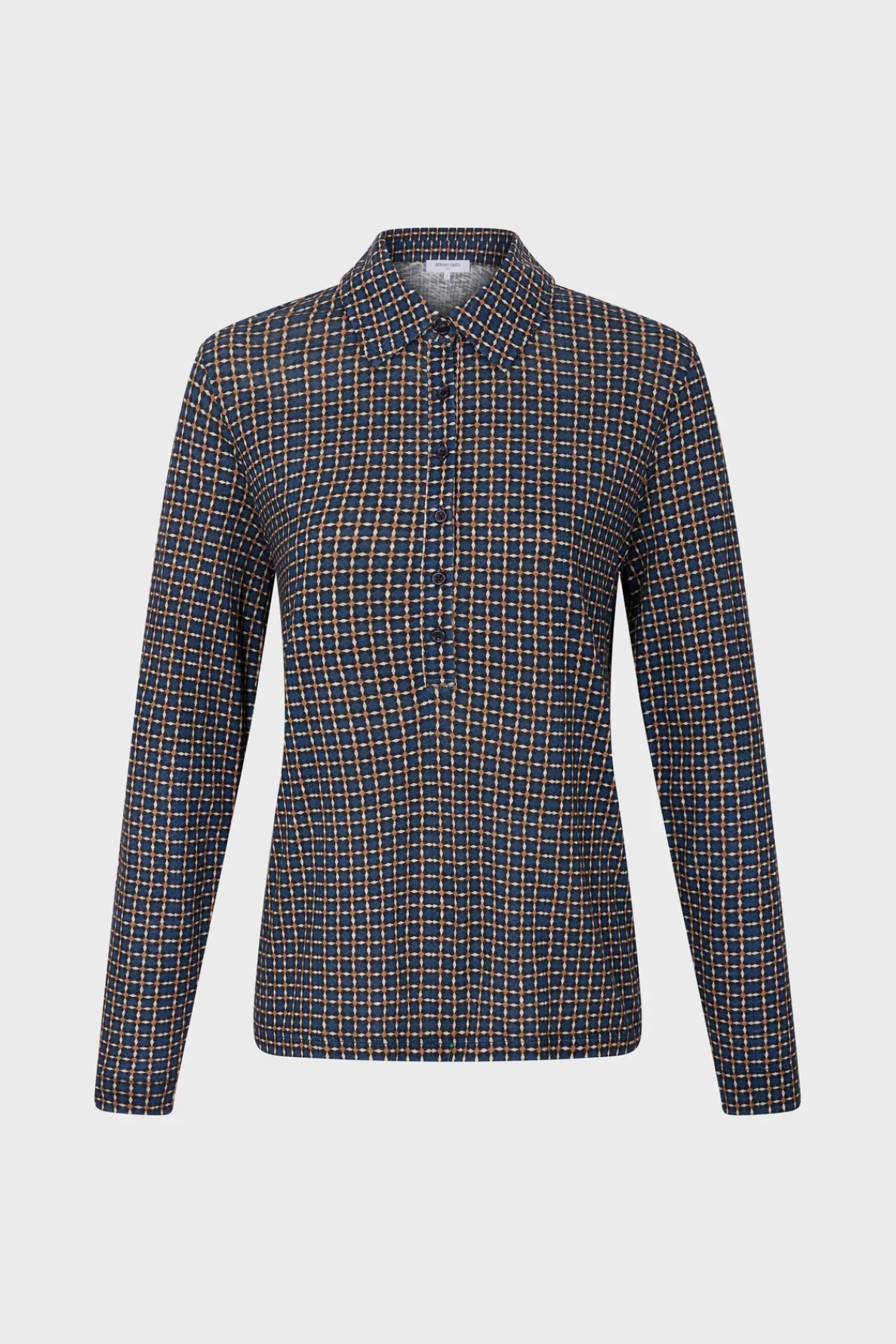 geometric_print_polo_shir_4.webp New Geometric print polo shirt - AUDE Tops & T-Shirts