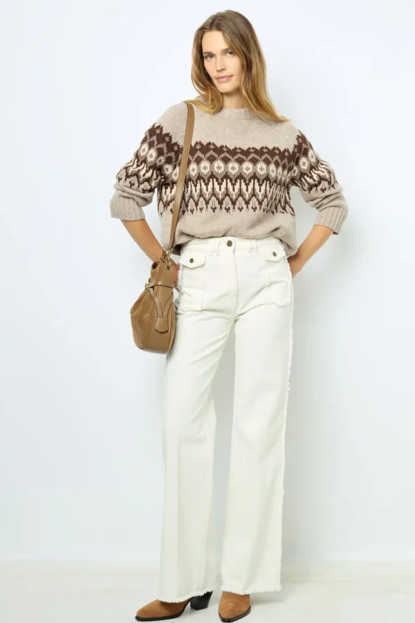 Fashion Geometric wool sweater - JANINA Trousers
