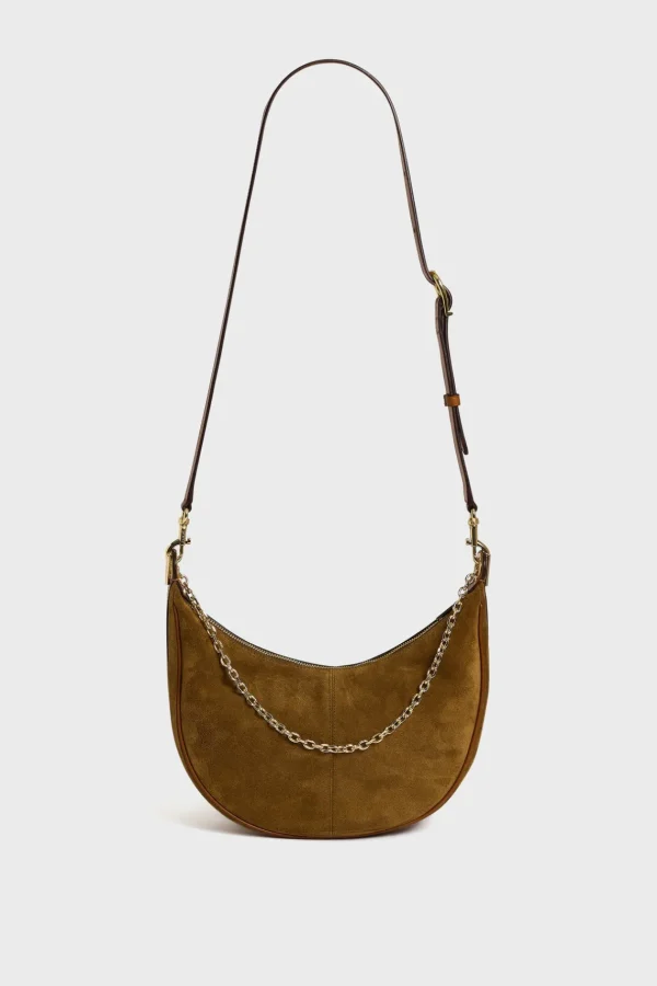 Online Half-moon bag in suede leather - LE SUZANNE Shoulder Bags