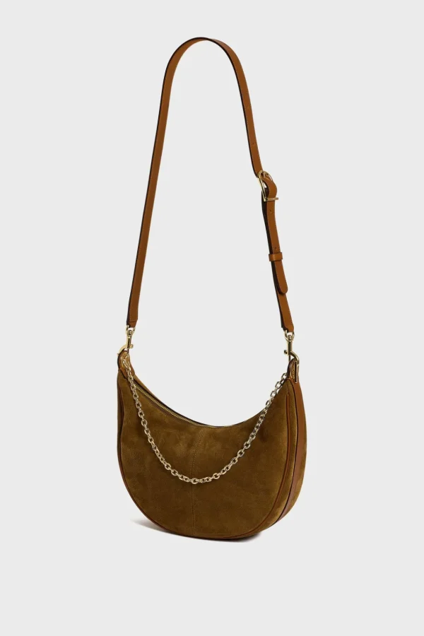 Online Half-moon bag in suede leather - LE SUZANNE Shoulder Bags