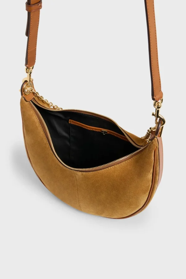 Hot Half-moon bag in suede leather - LE SUZANNE Shoulder Bags