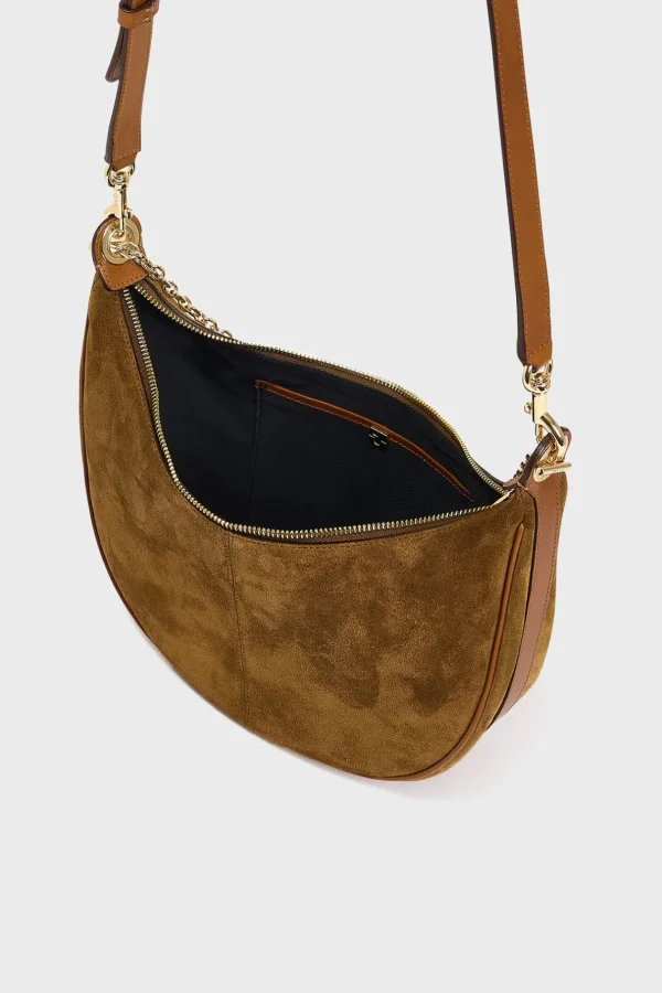 Online Half-moon bag in suede leather - LE SUZANNE Shoulder Bags