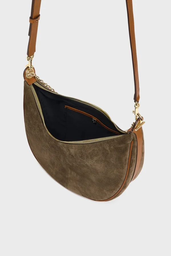 Online Half-moon bag in suede leather - LE SUZANNE Shoulder Bags
