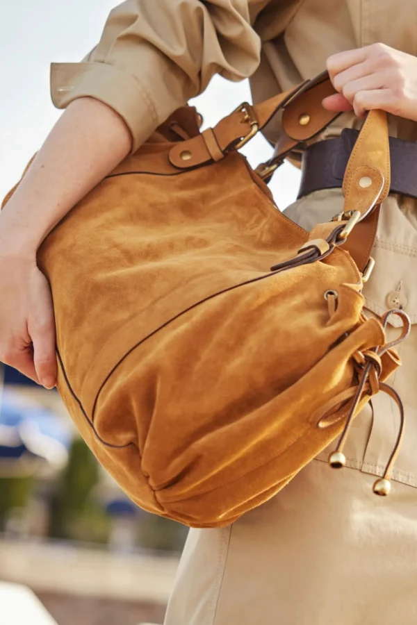 Shop Handbag in suede leather - 24H The Iconic 24H | Handbag