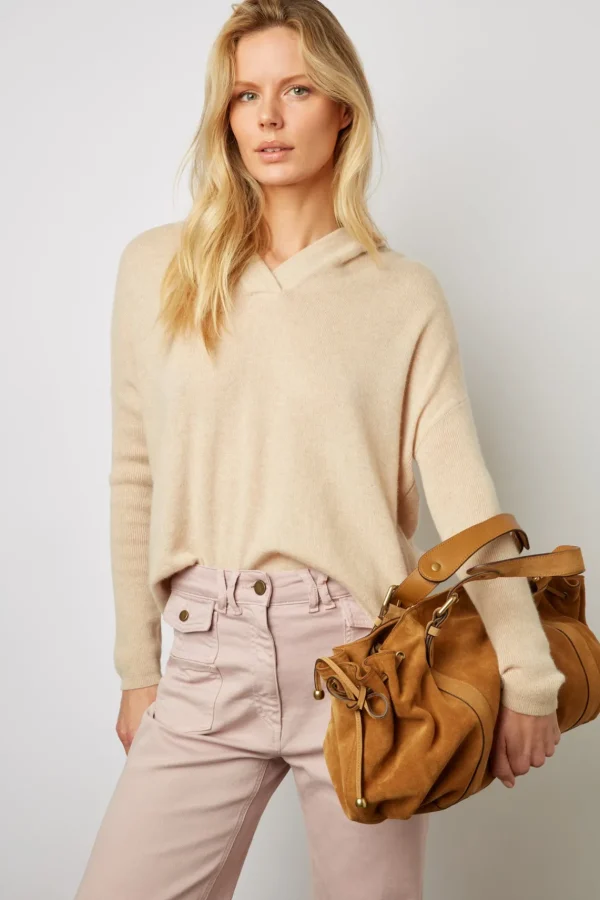 Shop Handbag in suede leather - 24H The Iconic 24H | Handbag