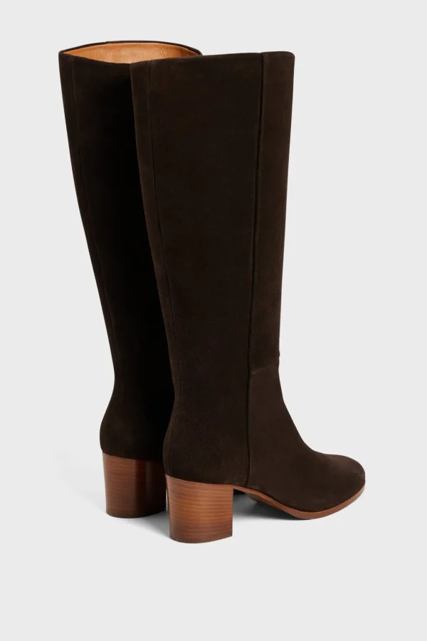 Online Heeled boots in khaki suede - LIZZIE Shoes