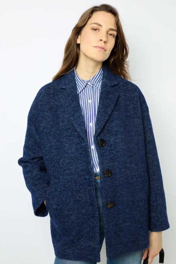 Best Herringbone short coat - LEDA Coats