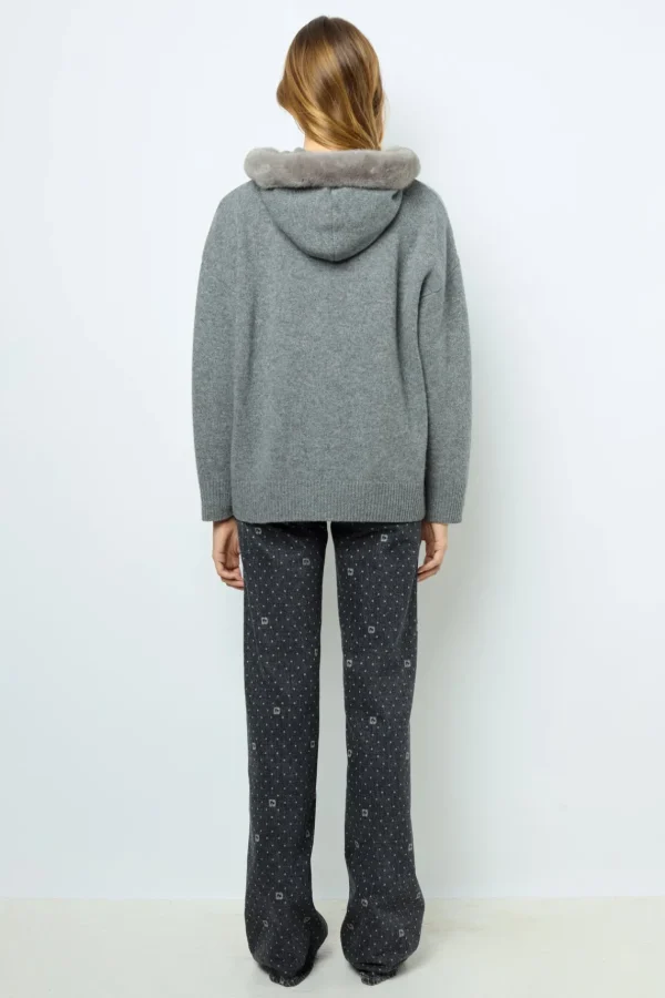 Fashion Hooded cashmere cardigan - JOSSELINE Knitwear